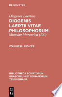 Diogenis Laertii Vitae philosophorum.