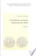 Inscriptions grecques dialectales de Sicile : contribution à l'étude du vocabulaire grec colonial
