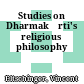 Studies on Dharmakīrti's religious philosophy