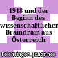 1918 und der Beginn des wissenschaftlichen Braindrain aus Österreich