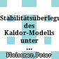Stabilitätsüberlegungen des Kaldor-Modells unter Verwendung einer Analogrechenanlage