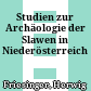 Studien zur Archäologie der Slawen in Niederösterreich