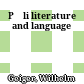 Pāli literature and language