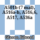 A501b (7 mal), A516a-b, A516,6, A517, A536a