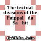 The textual divisions of the Paippalāda Saṃhitā