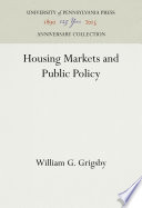 Housing Markets and Public Policy /