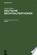 Deutsche Rechtsalterthümer.