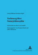 Vorlesung über Naturphilosophie : Berlin 1821/22