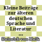 Kleine Beiträge zur älteren deutschen Sprache und Literatur XVI. : Sitzung vom 12. December 1855
