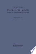 Reichtum der Sprache : : Studien zur Germanistik und Linguistik /