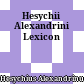 Hesychii Alexandrini Lexicon