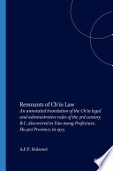 Remnants of Ch'in law : : an annotated translation of the Ch'in legal and administrative rules of the 3rd century B.C. discovered in Yün-meng Prefecture, Hu-pei Province, in 1975 /