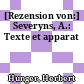 [Rezension von:] Severyns, A.: Texte et apparat