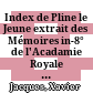 Index de Pline le Jeune : extrait des Mémoires in-8° de l'Acadamie Royale des Sciences des Lettres et des Beaux-Arts de Belgique. T. 58, Fasc. 3