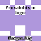 Provability in logic