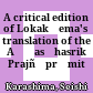 A critical edition of Lokakṣema's translation of the Aṣṭasāhasrikā Prajñāprāmitā