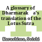 A glossary of Dharmarakṣa's translation of the Lotus Sutra