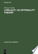 ›Umlaut‹ in Optimality Theory : : A Comparative Analysis of German and Chamorro /