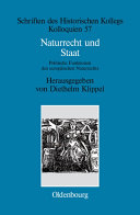Naturrecht und Staat : : Politische Funktionen des europäischen Naturrechts (17.-19. Jahrhundert) /