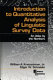 Introduction to quantitative analysis of linguistic survey data : : an atlas by the numbers /