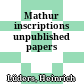 Mathurā inscriptions : unpublished papers