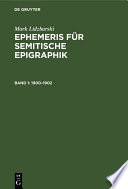 Ephemeris für semitische Epigraphik.