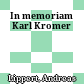 In memoriam Karl Kromer