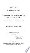 Narrative of various journeys in Balochistan, Afghanistan and the Panjab : including a residence in those countries from 1826 to 1858