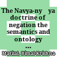 The Navya-nyāya doctrine of negation : the semantics and ontology of negative statements in Navya-nyāya philosophy