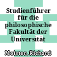 Studienführer für die philosophische Fakultät der Universität Wien