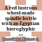 A red lustrous wheel-made spindle bottle with an Egyptian hieroglyphic inscription in the Egypt centre, Swansea University, Wales