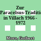 Zur Paracelsus-Tradition in Villach 1966 - 1972