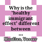 Why is the 'healthy immigrant effect' different between European countries?