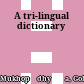 A tri-lingual dictionary