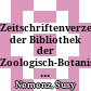 Zeitschriftenverzeichnis der Bibliothek der Zoologisch-Botanischen Gesellschaft in Österreich