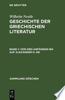 Geschichte der griechischen Literatur.