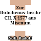 Zur Dolichenus-Inschrift CIL X 1577 aus Misenum