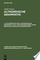 Altnordische Grammatik.