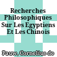 Recherches Philosophiques Sur Les Egyptiens Et Les Chinois