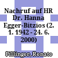 Nachruf auf HR Dr. Hanna Egger-Bitzios : (2. 1. 1942 - 24. 6. 2000)