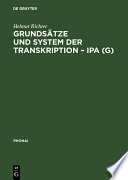Grundsätze und System der Transkription – IPA (G) /