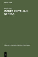 Issues in Italian syntax /