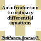 An introduction to ordinary differential equations