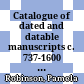Catalogue of dated and datable manuscripts c. 737-1600 in Cambridge libraries