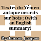 Textes du Yémen antique : inscrits sur bois ; (with an English summary)