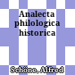 Analecta philologica historica