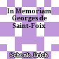 In Memoriam Georges de Saint-Foix