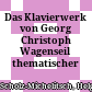 Das Klavierwerk von Georg Christoph Wagenseil : thematischer Katalog