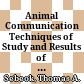 Animal Communication : Techniques of Study and Results of Research /