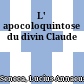 L' apocoloquintose du divin Claude